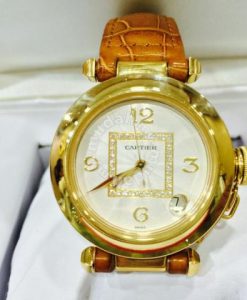 Cartier Pasha Solid Gold Diamond dial and Crown