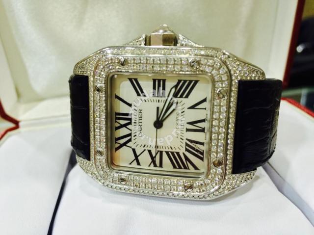 Cartier Santos 100 XL (Custome Diamond) - SWISS HOUR
