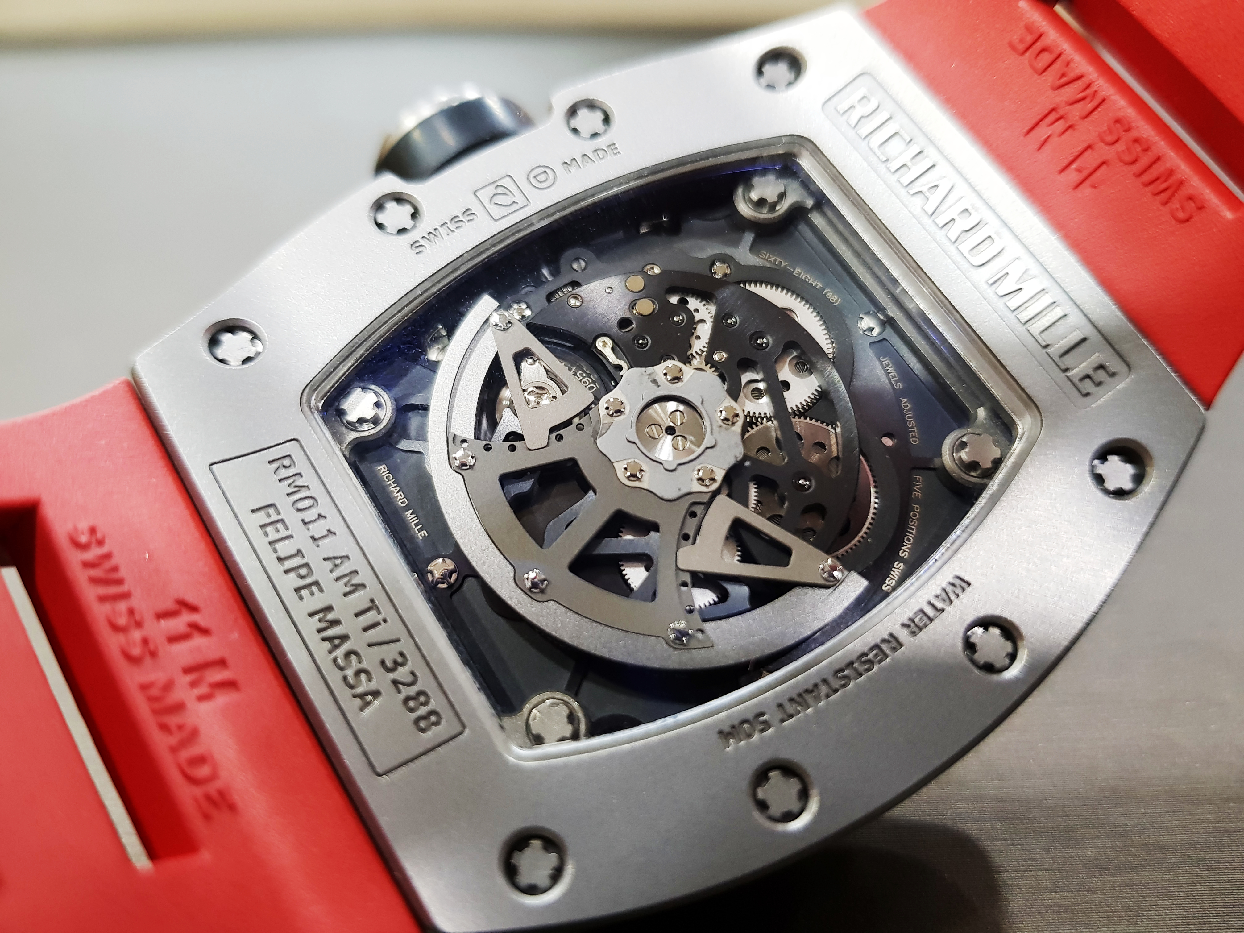 Richard Mille Felipe Massa Sandblast Flyback Chronograph Red Strap