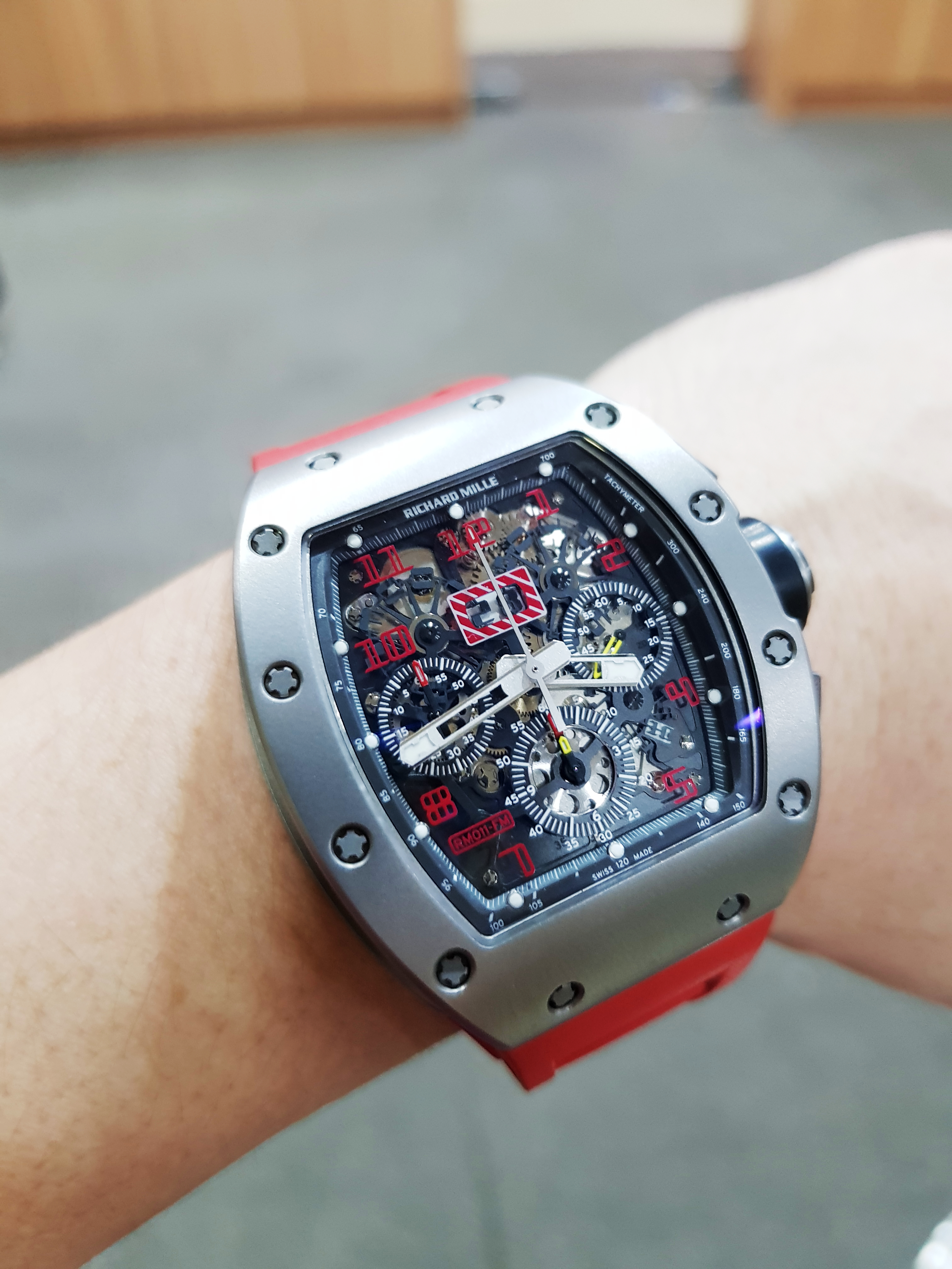 Richard Mille Felipe Massa Sandblast Flyback Chronograph Red Strap